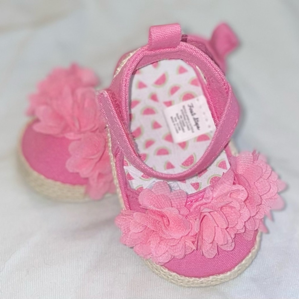 Baby pink Floral Kids Shoes